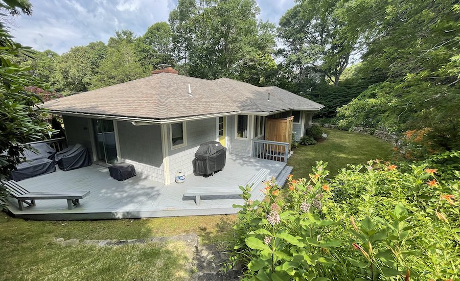 Backyard of the Osterville vacation rental