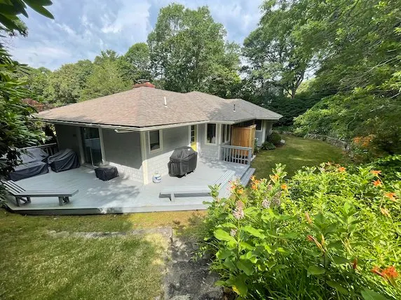Backyard of the Osterville vacation rental